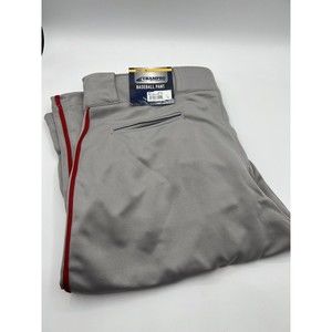 Champro Sports Men's MVP Open Bottom Baseball Pants‎ Gray/red XL